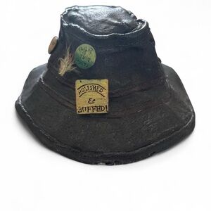 Fishing Hat Paperweight Desktop Bucket Boonie  Polyresin Key Point 5x5”